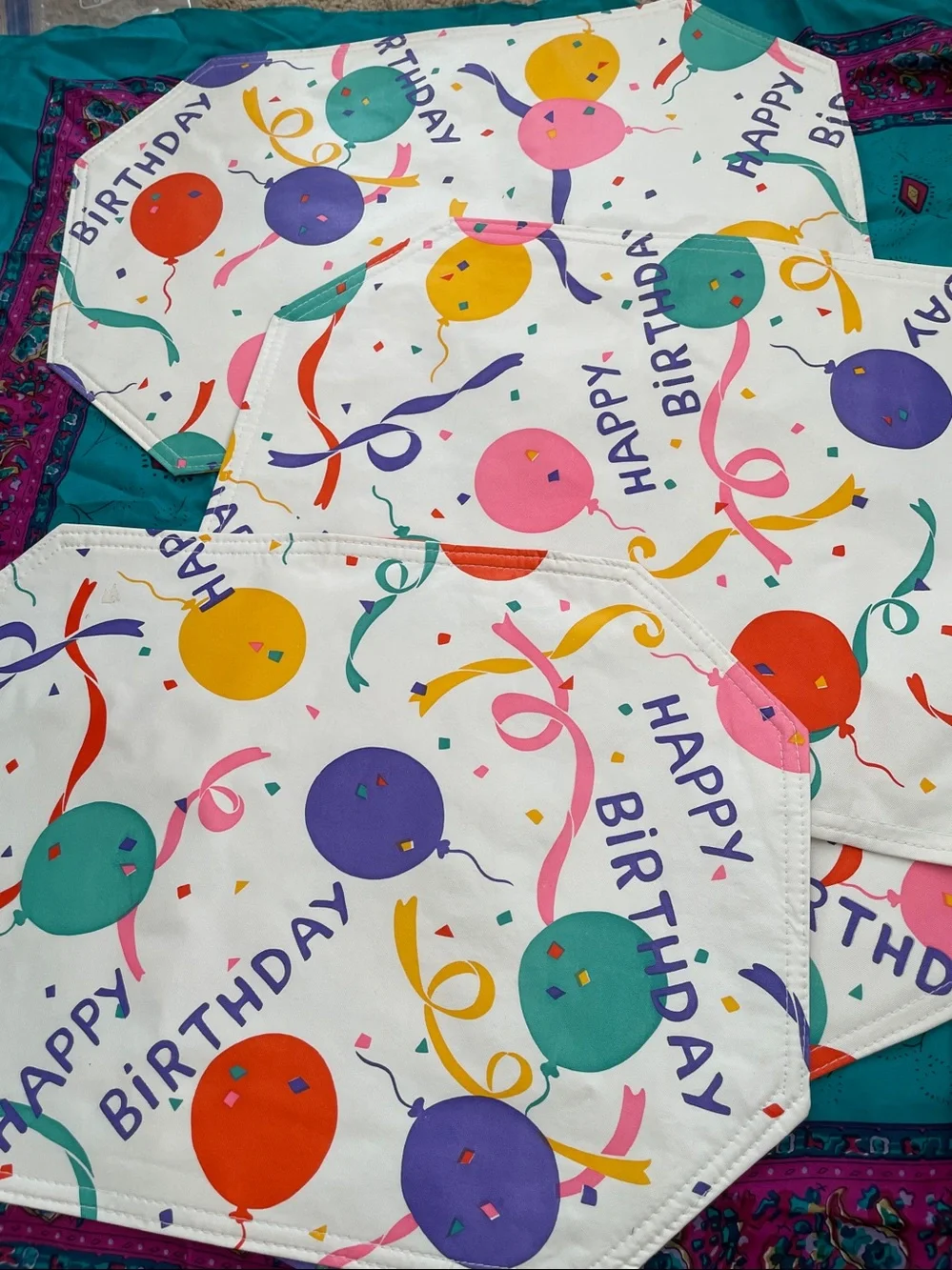 Set of four Happy Birthday Place Mats
